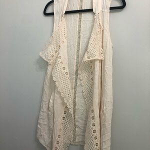Cream crochet kimono